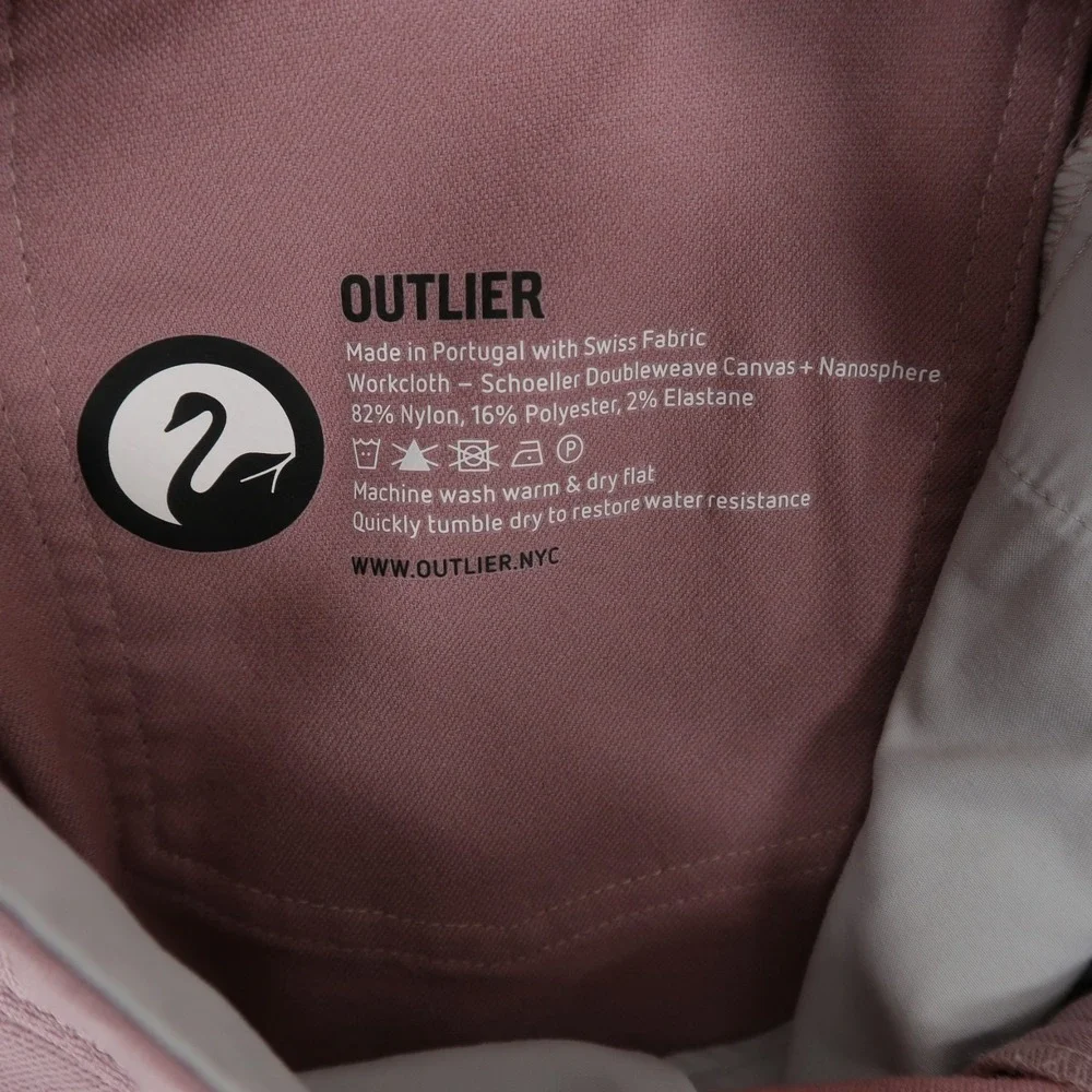 Outlier Slim Dungarees Pants Mens 31 Mauve Workcloth Schoeller Doubleweave - Picture 9 of 9